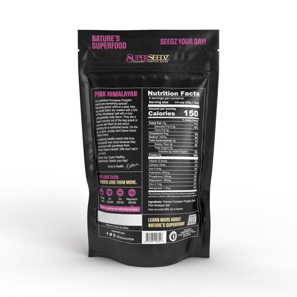 Ingredient list for 🧂 Pink Himalayan Salt Gourmet Pumpkin Seeds – Premium European, Hull-Less, Roasted, No Seed Oils