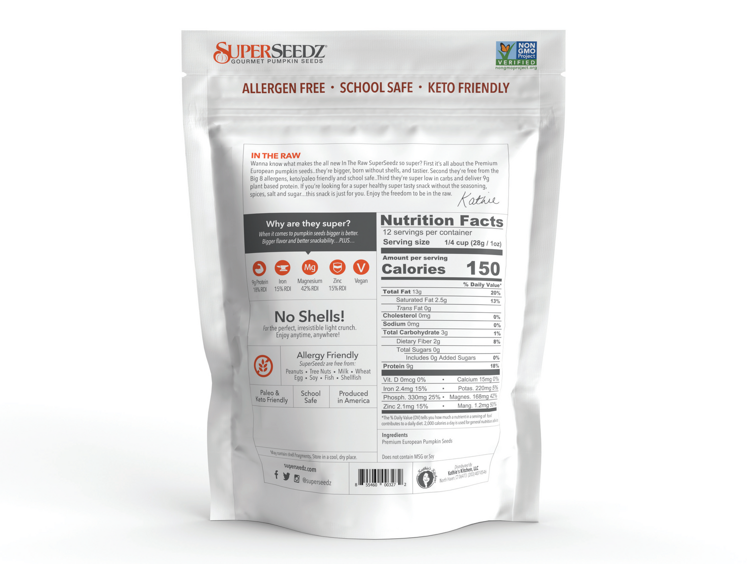 Nutrition facts for 🌿 Original ‘In the Raw’ Gourmet Pumpkin Seeds – Pure, Hull-Less Premium European Pepitas, Nutrient Powerhouse Go raw with nature’s superfood. no oil, no salt, no roasting. Just protein, minerals, and clean energy.